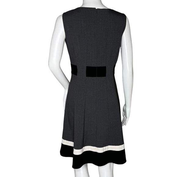 Calvin Klein Dress Womens 4 Petite Gray Black Preppy Office Neutral Minimalist - Picture 4 of 9